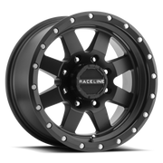 Raceline 935B Defender 16x8in / 5x139.7 BP / 0mm Offset / 107.95mm Bore - Satin Black Wheel