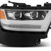 AlphaRex 19-20 Ram 1500HD PRO-Series Proj Headlight Plnk Styl Chrm w/Activ Light/Seq Signal/Plnk DRL