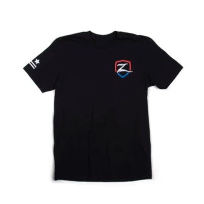 Zone Offroad Black Premium Cotton T-Shirt w/ Patriotic Zone Logos - Large