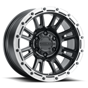Raceline 956BS Compass 17x8in / 6x120 BP / 30mm Offset / 67.1mm Bore - Black & Silver Lip Wheel