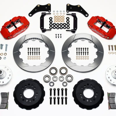 Wilwood Narrow Superlite 6R Front Hub Kit 12.88in Red Large GM 57-70 Drop Spindle