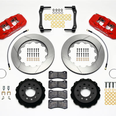 Wilwood AERO4 Rear Kit 14.25in Red 2014-Up Corvette C7 w/Lines