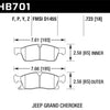 Hawk 11-12 Dodge Durango / 11-12 Jeep Grand Cherokee HPS 5.0 Front Street Brake Pads