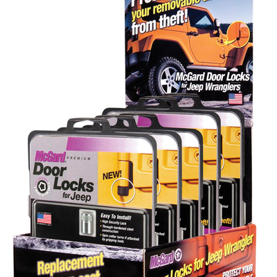 McGard Jeep Door Lock Counter Display - Incl. (3) Sets of 76060 / (2) Sets of 76057 / (1) Display