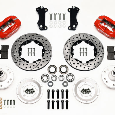 Wilwood Forged Dynalite Front Kit 11.00in Drill-Red Heidts Tri -5 2 inch Drop Spindle