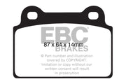 EBC 08-16 Mitsubishi Lancer Evo 10 2.0 Turbo (1 piece rotor) Redstuff Rear Brake Pads