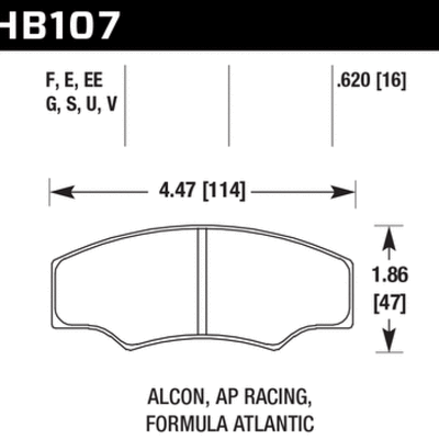 Hawk Alcon/AP Racing Motorsport Caliper ER-1 Brake Pad Set