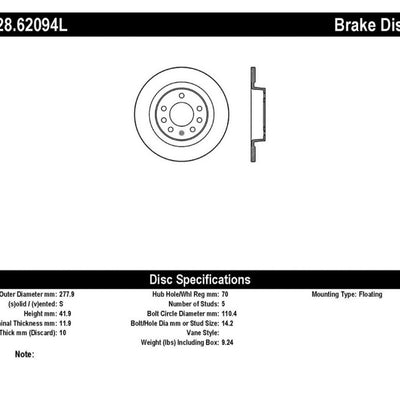 StopTech Drilled Sport Brake Rotor