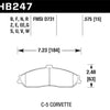 Hawk 97-13 Chevy Corvette Performance HT-10 Compound Front Brake Pads