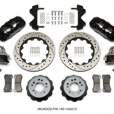 Wilwood AERO4 / MC4 Rear Kit 14.00 Drilled Currie Pro-Tour Unit Bearing Floater