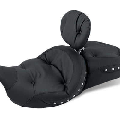 Mustang 08-21 Harley Electra Glide Std,Rd Glide,Rd King,Str Glide Touring 1PC Seat w/Studs - Black