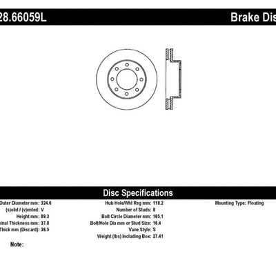 StopTech Drilled Sport Brake Rotor