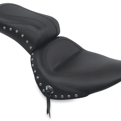 Mustang 84-06 Harley Standard Rear Tire Standard Touring 1PC Seat w/Studs - Black