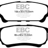 EBC 06-12 Dodge Caliber 2.4 Extra Duty Rear Brake Pads