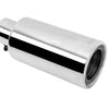 Gibson Rolled Edge Angle-Cut Muffler Quiet Tip - 4in OD/2.25in Inlet/12in Length - Stainless