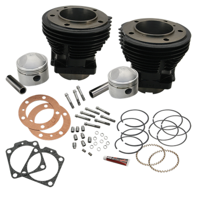 S&S Cycle 66-84 3-7/16in x Up To 4-3/4in Stroke Cylinder Kit - Gloss Black