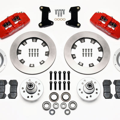 Wilwood Dynapro 6 Front Hub Kit 12.19in Red 74-80 Pinto/Mustang II Disc Spindle only