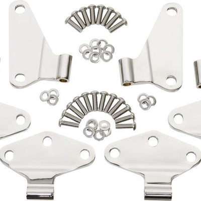 Kentrol 07-18 Jeep Wrangler JK Body Door Hinge Set 8 Pieces 4 Door - Polished Silver
