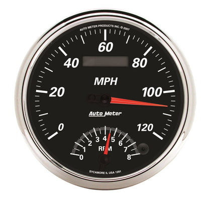 Autometer Designer Black II 5in 120 MPH & 8k RPM In-Dash Tach/Speedo