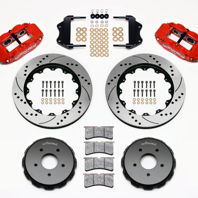 Wilwood Narrow Superlite 6R Front Hat Kit 14.00in Drilled Red 2004-2006 Pontiac GTO