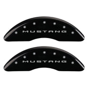 MGP 4 Caliper Covers Engraved Front 2015/Mustang Engraved Rear 2015/Bar & Pony Black fnsh silver ch