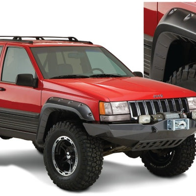 Bushwacker 93-98 Jeep Grand Cherokee Cutout Style Flares 4pc - Black