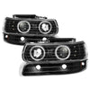 xTune Chevy Silverado 1500/2500 99-02 Bumper Projector Headlights - LED - Black PRO-JH-CSIL99-SET-BK