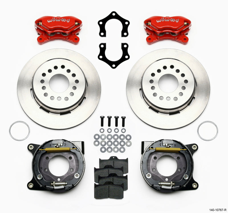 Wilwood Forged Dynalite P/S Park Brake Kit Red Mopar/Dana 2.50in Off w/Snap Ring Bearing