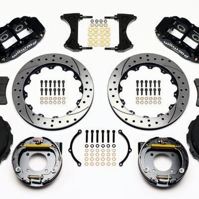 Wilwood Narrow Superlite 4R Rear P-Brk Kit 12.88in Drilled Chevy 12 Bolt-Spec 3.15in Brng Front mt