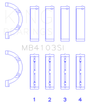 King Engine Bearings Chrysler 197 (Size .026) Crankshaft Main Bearings (Set of 4)