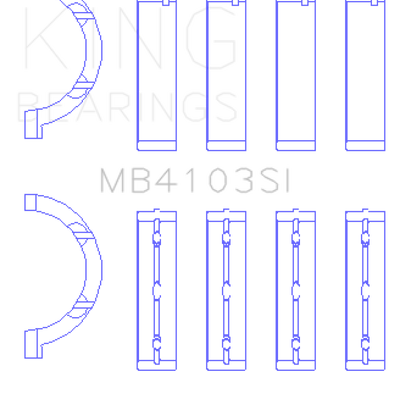 King Engine Bearings Chrysler 197 (Size .026) Crankshaft Main Bearings (Set of 4)