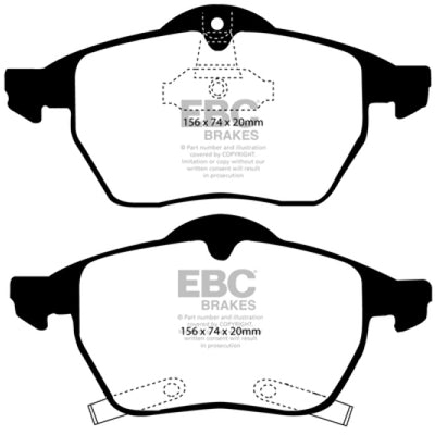 EBC 98 Saab 9-3 2.0 Turbo Greenstuff Front Brake Pads