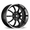 Konig Lightning 15x7 4x100 ET38 Black/Machine Lip