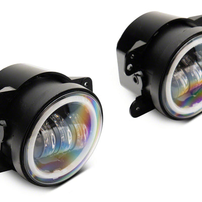 Raxiom 07-18 Jeep Wrangler JK Axial Series Halo LED Fog Lights- Amber