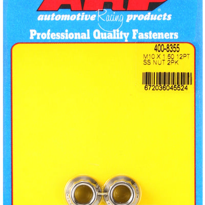 ARP M10 X 1.50 SS 12mm socket 12pt Nut Kit (2-pack)