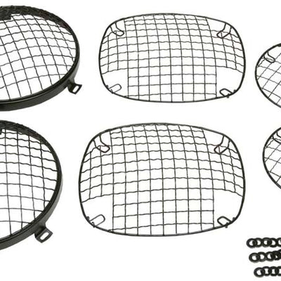 Kentrol 76-86 Jeep CJ Powdercoat Wire Mesh Guard Set 6 Pieces Black