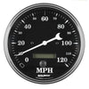Auto Meter Gauge Speedo. 5in 120mph Elec. Prog. w/ LCD Odo Old Tyme Black