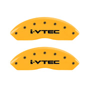MGP 4 Caliper Covers Engraved Front & Rear i-Vtec Yellow finish black ch