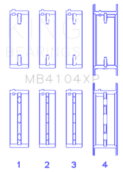 King Engine Bearings Nissan VG30DE/VG30DETT Performance Main Bearing Set - Size STD