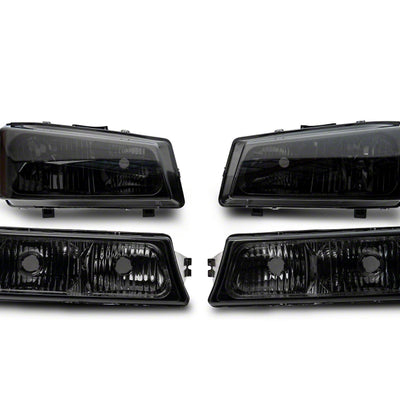 Raxiom 03-06 Chevrolet Silverado 1500 Axial OEM Style Rep Headlights- Chrome Housing- Smoked Lens