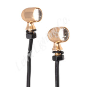 Letric Lighting 12mm Mini White Running Amber Turn Signal LED - Gold Anodized
