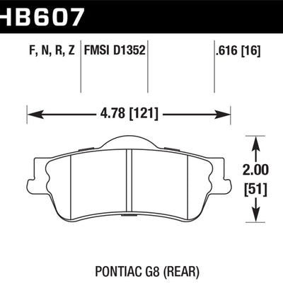 Hawk 08-09 Pontiac G8 3.6 Base/6.0 Performance Ceramic Street Rear Brake Pads