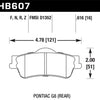 Hawk 08-09 Pontiac G8 3.6 Base/6.0 HPS Street Rear Brake Pads