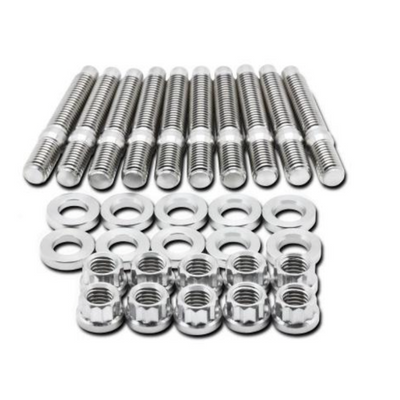 BLOX Racing SUS303 Stainless Steel Manifold Stud Kit M8 x 1.25mm 65mm in Length - 10-piece