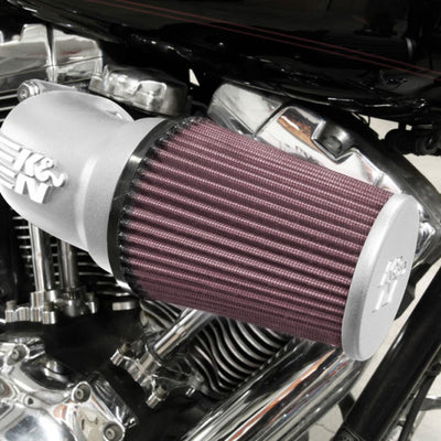 K&N 01-17 Harley-Davidson Softail / Dyna FI Performance Air Intake System Silver