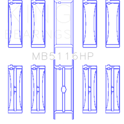 King Engine Bearings Chrysler 426CI/440CI V8 OHV1 (STD Size) Crankshaft Main Bearing Set