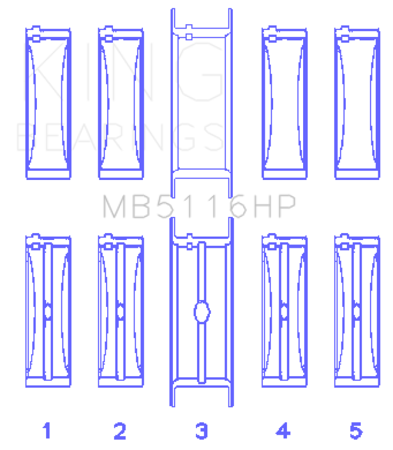 King Engine Bearings Chrysler 426CI/440CI V8 OHV1 Main Bearing Set