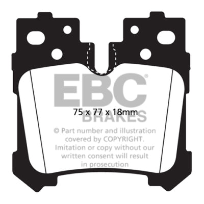 EBC 07+ Lexus LS460 4.6 Redstuff Rear Brake Pads