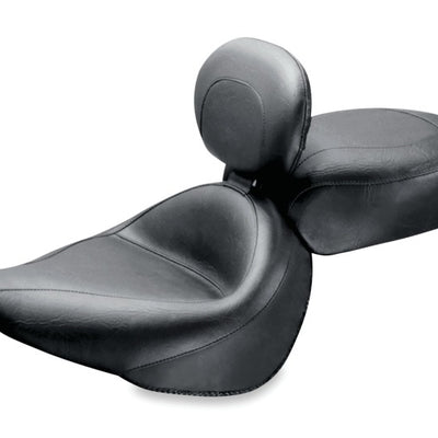 Mustang 95-05 Kawasaki Vulcan 800,96-05 800 Classic Touring 2PC Seat w/Driver Backrest - Black