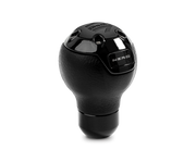 Momo Nero Shift Knob - Tall Black Leather, Black Chrome Insert